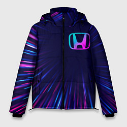 Куртка зимняя мужская Honda neon speed lines, цвет: 3D-черный