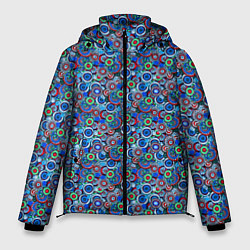Куртка зимняя мужская Паттерн из цветочных узоров, цвет: 3D-светло-серый