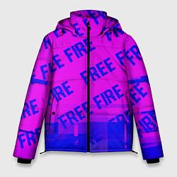 Куртка зимняя мужская Free Fire glitch text effect: паттерн, цвет: 3D-черный