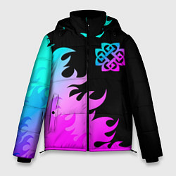 Куртка зимняя мужская Breaking Benjamin неоновый огонь, цвет: 3D-черный