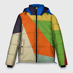 Куртка зимняя мужская Геометрические разноцветные фигyры, цвет: 3D-светло-серый