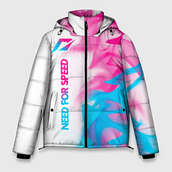 Мужская зимняя куртка Need for Speed neon gradient style: по-вертикали