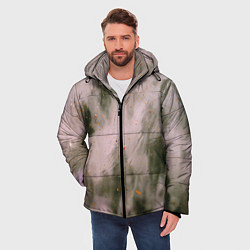 Куртка зимняя мужская Абстрактный туман и следы красок, цвет: 3D-черный — фото 2