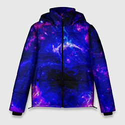 Куртка зимняя мужская Неоновый космос со звездами, цвет: 3D-красный