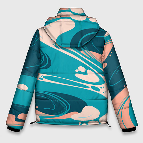 Мужская зимняя куртка Абстрактные разводы - текстура / 3D-Светло-серый – фото 2