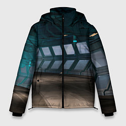 Куртка зимняя мужская Коридор космической станции, цвет: 3D-черный