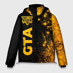 Куртка зимняя мужская GTA - gold gradient: по-вертикали, цвет: 3D-черный