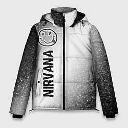 Куртка зимняя мужская Nirvana glitch на светлом фоне: по-вертикали, цвет: 3D-черный