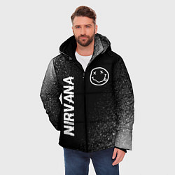 Куртка зимняя мужская Nirvana glitch на темном фоне: надпись, символ, цвет: 3D-черный — фото 2