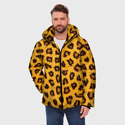 Куртка зимняя мужская Текстура леопарда, цвет: 3D-красный — фото 2