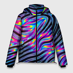 Куртка зимняя мужская Голографические полосы, цвет: 3D-красный