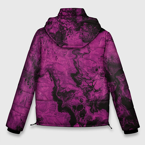 Мужская зимняя куртка Тёмно-розовые краски во тьме / 3D-Светло-серый – фото 2