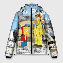 Куртка зимняя мужская Барт Симпсон и его папаша, цвет: 3D-черный