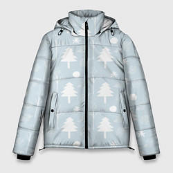 Куртка зимняя мужская Зимние ёлочки, цвет: 3D-красный