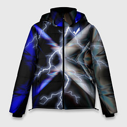 Куртка зимняя мужская Молния в космосе, цвет: 3D-черный