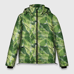 Куртка зимняя мужская Милитари листья крупные, цвет: 3D-красный