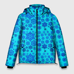 Куртка зимняя мужская New Year snowflakes, цвет: 3D-светло-серый