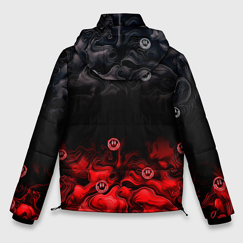 Мужская зимняя куртка Генезис абстракция и смайлы / 3D-Черный – фото 2