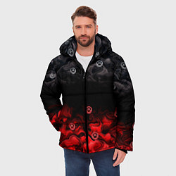 Куртка зимняя мужская Генезис абстракция и смайлы, цвет: 3D-черный — фото 2