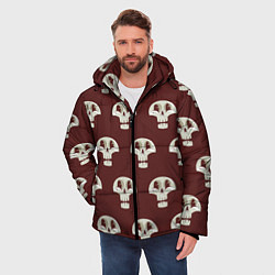 Куртка зимняя мужская Узор улыбающиеся черепочки, цвет: 3D-черный — фото 2
