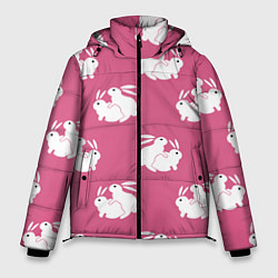 Мужская зимняя куртка Сексуальные кролики на розовом