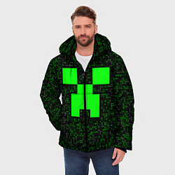 Куртка зимняя мужская Minecraft green squares, цвет: 3D-черный — фото 2
