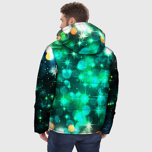 Мужская зимняя куртка Космический принт и звездное сияние вселенной / 3D-Светло-серый – фото 4