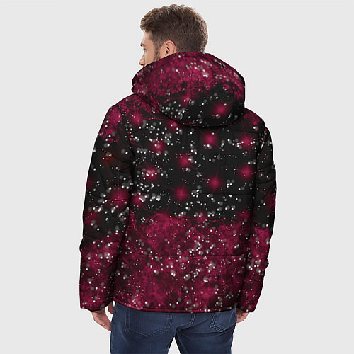 Мужская зимняя куртка Звёзды и лучи / 3D-Красный – фото 4