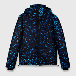 Мужская зимняя куртка Неоновый синий блеск на черном фоне
