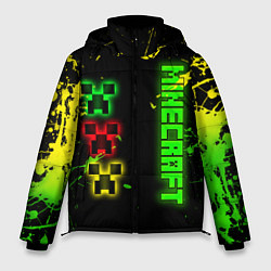Куртка зимняя мужская Minecraft - неоновые логотипы, цвет: 3D-красный