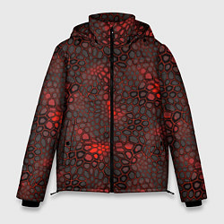 Мужская зимняя куртка Красно-черная объемная броня