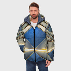 Куртка зимняя мужская Киберкостюм с подсветкой, цвет: 3D-светло-серый — фото 2