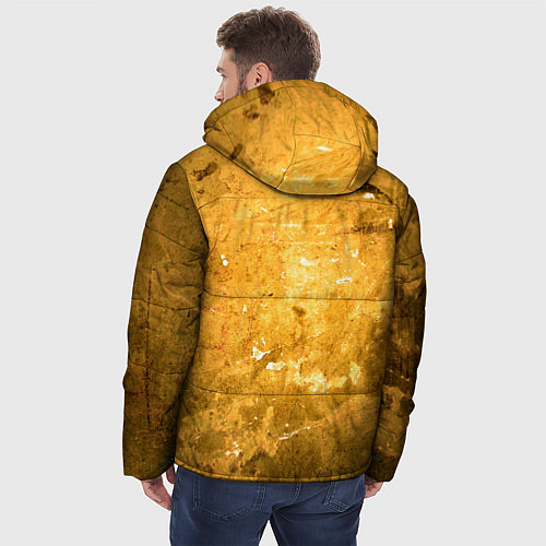 Мужская зимняя куртка Золотая абстрактная поверхность / 3D-Красный – фото 4