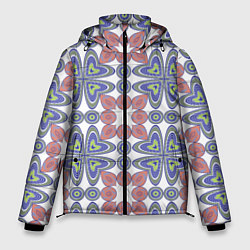Куртка зимняя мужская Мозаика, абстрактные сердечки, цвет: 3D-черный