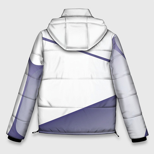 Мужская зимняя куртка Абстрактный белый и фиолетовый паттерн / 3D-Светло-серый – фото 2