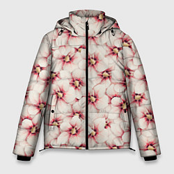 Куртка зимняя мужская Нежность цветов, цвет: 3D-черный