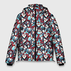 Мужская зимняя куртка Абстрактный паттерн с сердцами