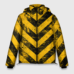 Куртка зимняя мужская WARNING - желто-черные полосы, цвет: 3D-красный