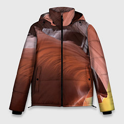 Куртка зимняя мужская Изогнутые натуральные стены цвета, цвет: 3D-черный