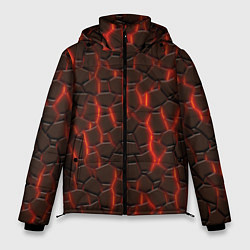 Куртка зимняя мужская Лава и камни, цвет: 3D-красный