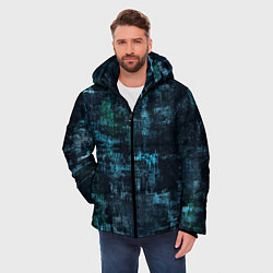 Куртка зимняя мужская Голубой абстракт, цвет: 3D-красный — фото 2