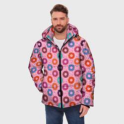Куртка зимняя мужская Вкусные пончики, цвет: 3D-красный — фото 2