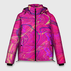 Куртка зимняя мужская Розовая абстракция, цвет: 3D-светло-серый