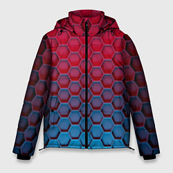 Куртка зимняя мужская Битва градиентов брони, цвет: 3D-красный