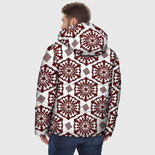 Мужская зимняя куртка Ромб и орнамент / 3D-Светло-серый – фото 4
