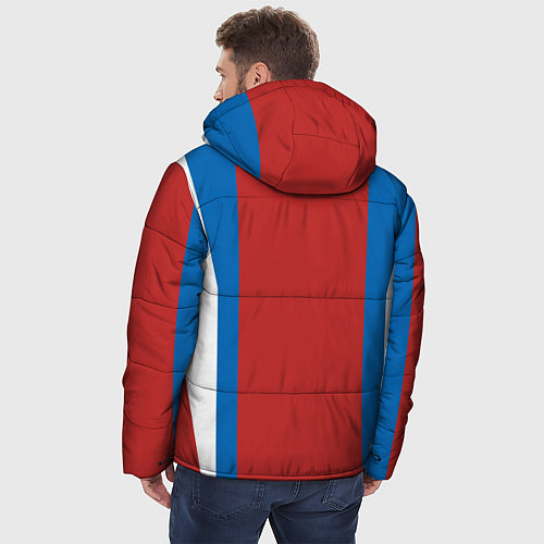 Мужская зимняя куртка Непобедимый - в цветах российского флага / 3D-Красный – фото 4