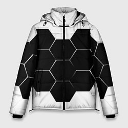 Куртка зимняя мужская Абстракция текстура соты, цвет: 3D-светло-серый