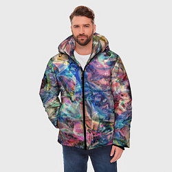 Куртка зимняя мужская Слияние красок, цвет: 3D-черный — фото 2