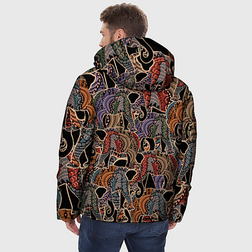 Мужская зимняя куртка Камуфляж из слона / 3D-Красный – фото 4