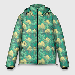 Мужская зимняя куртка Камуфляж деревья двуцветный